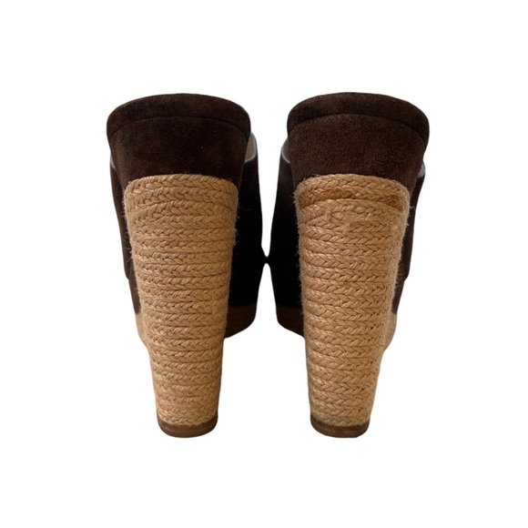 Michael Kors Collection Charlize Suede Wedge Mules Sandals Sz 9 / 39.5 - Picture 8 of 16